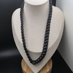 Black Braided Necklace (1353)